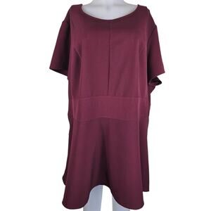 Lane Bryant Burgundy Back Zip Business Work Wear Women's Blouse 20